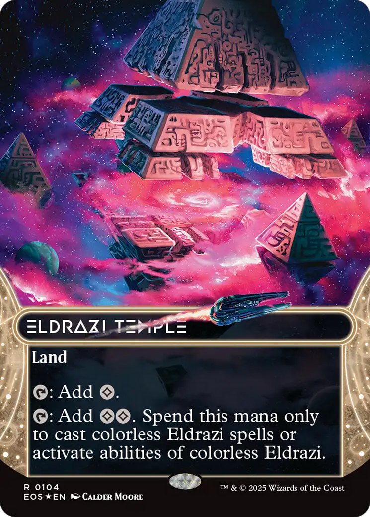 Eldrazi Temple (0104) (Borderless) (Galaxy Foil) [Edge of Eternities: Stellar Sights] | Card Citadel