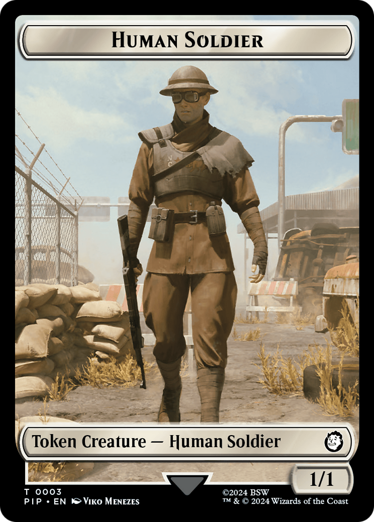 Treasure (0019) // Human Soldier Double-Sided Token [Fallout Tokens] | Card Citadel