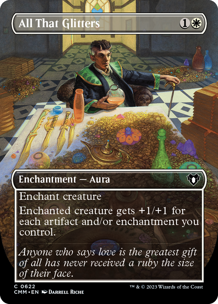 All That Glitters (Borderless Alternate Art) [Commander Masters] | Card Citadel