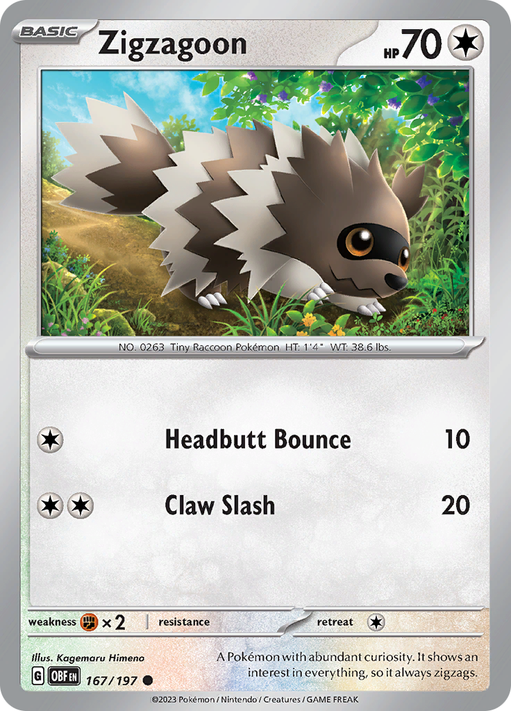 Zigzagoon (167/197) [Scarlet & Violet: Obsidian Flames] | Card Citadel