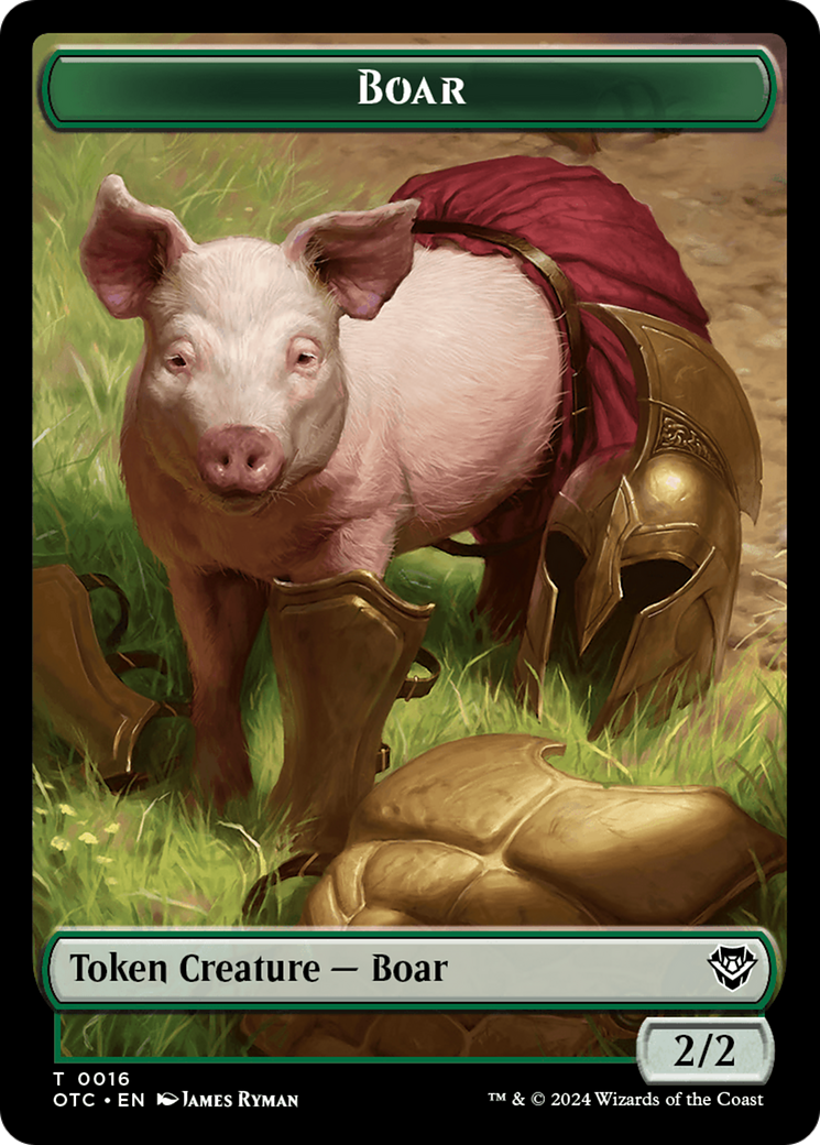 Boar // Manifest Double-Sided Token [Outlaws of Thunder Junction Commander Tokens] | Card Citadel