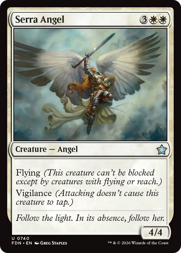 Serra Angel (0740) [Foundations] | Card Citadel