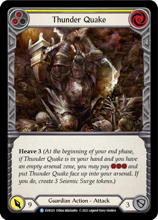 Thunder Quake (Yellow) [EVR025] (Everfest)  1st Edition Rainbow Foil | Card Citadel