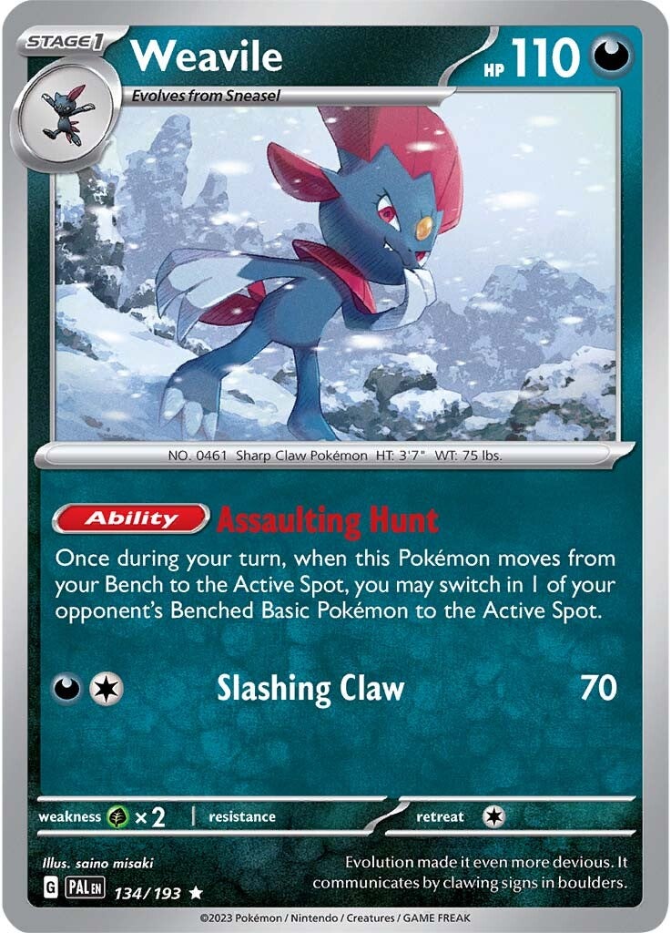 Weavile (134/193) [Scarlet & Violet: Paldea Evolved] | Card Citadel