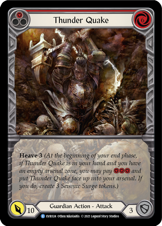 Thunder Quake (Red) [EVR024] (Everfest)  1st Edition Extended Art Rainbow Foil | Card Citadel