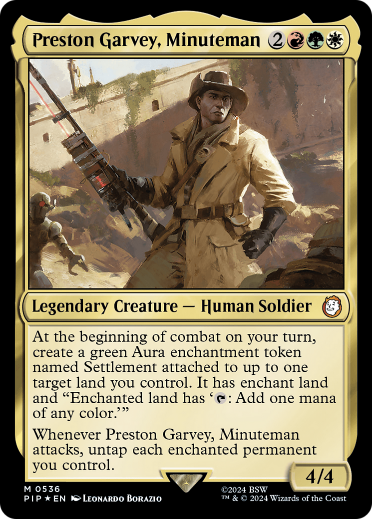 Preston Garvey, Minuteman (Surge Foil) [Fallout] | Card Citadel