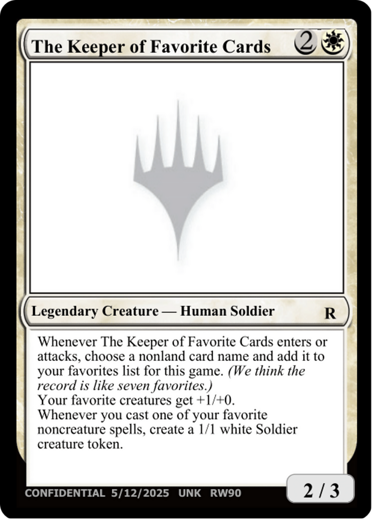 The Keeper of Favorite Cards (5/12/2025) [Unknown Event] | Card Citadel