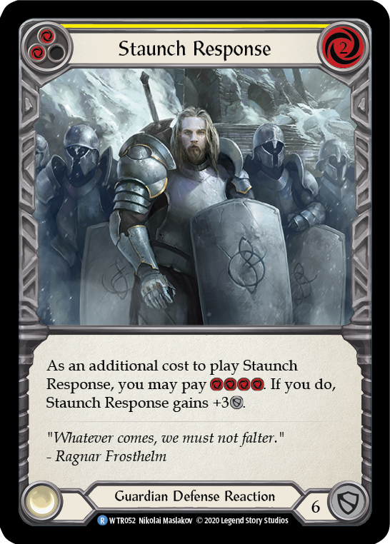 Staunch Response (Yellow) [U-WTR052] (Welcome to Rathe Unlimited)  Unlimited Normal | Card Citadel