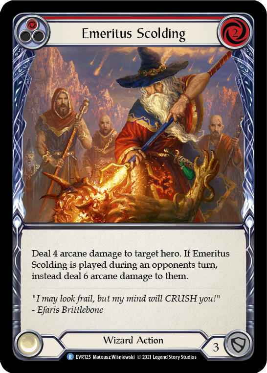 Emeritus Scolding (Red) [EVR125] (Everfest)  1st Edition Normal | Card Citadel