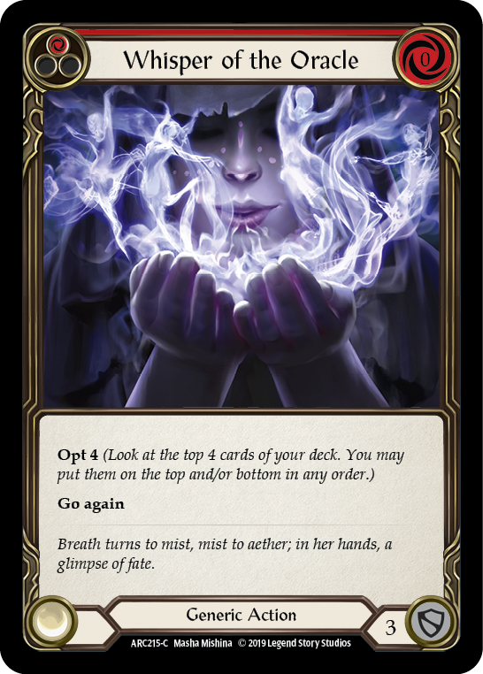 Whisper of the Oracle (Red) [ARC215-C] (Arcane Rising)  1st Edition Normal | Card Citadel