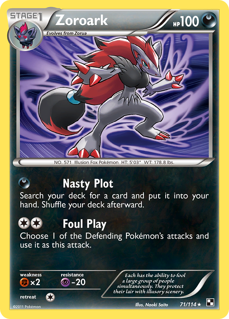Zoroark (71/114) (Theme Deck Exclusive) [Black & White: Base Set] | Card Citadel