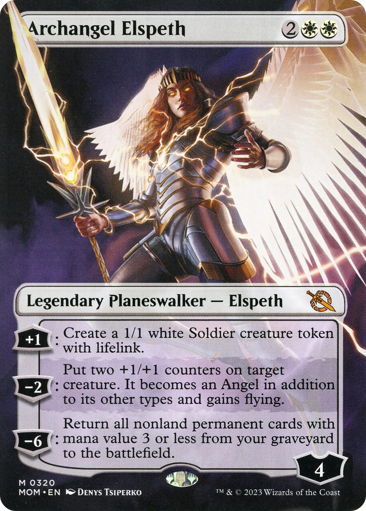 Archangel Elspeth (Borderless Alternate Art) [March of the Machine] | Card Citadel