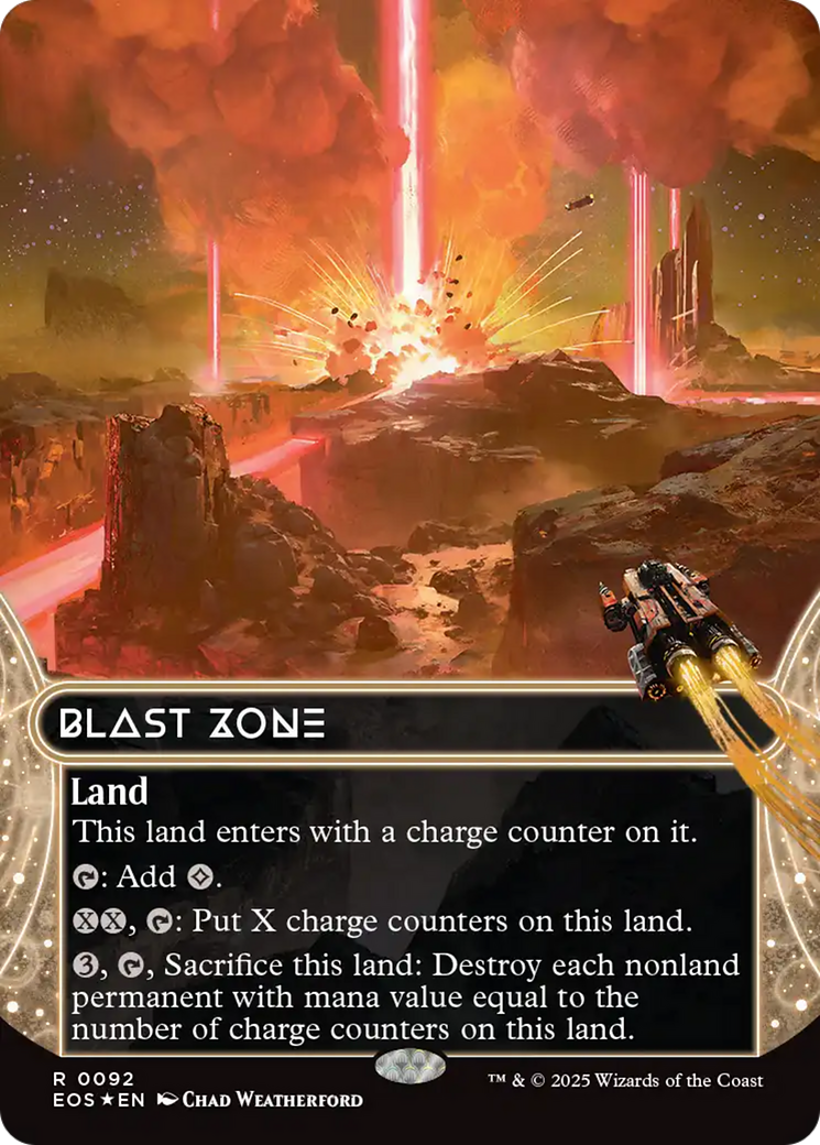 Blast Zone (0092) (Borderless) (Galaxy Foil) [Edge of Eternities: Stellar Sights] | Card Citadel