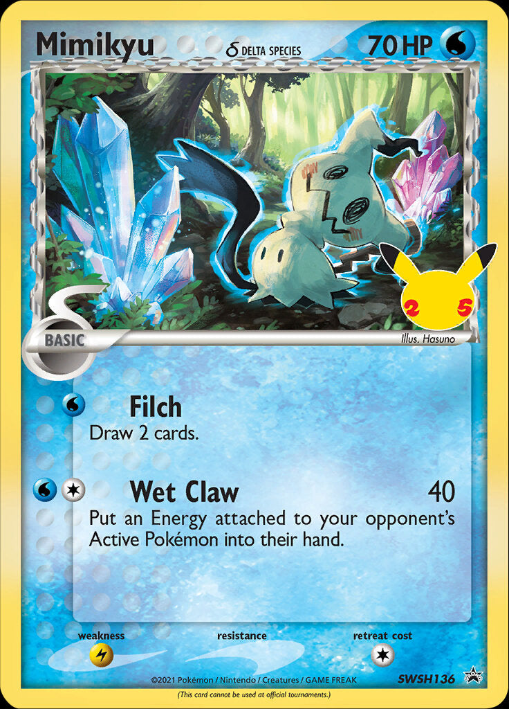 Mimikyu (SWSH136) (Delta Species) (Celebrations) [Sword & Shield: Black Star Promos] | Card Citadel