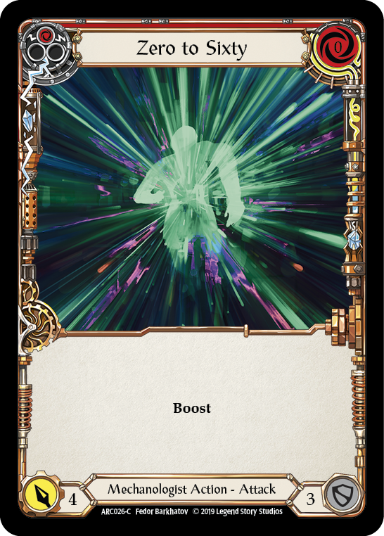 Zero to Sixty (Red) [ARC026-C] (Arcane Rising)  1st Edition Rainbow Foil | Card Citadel
