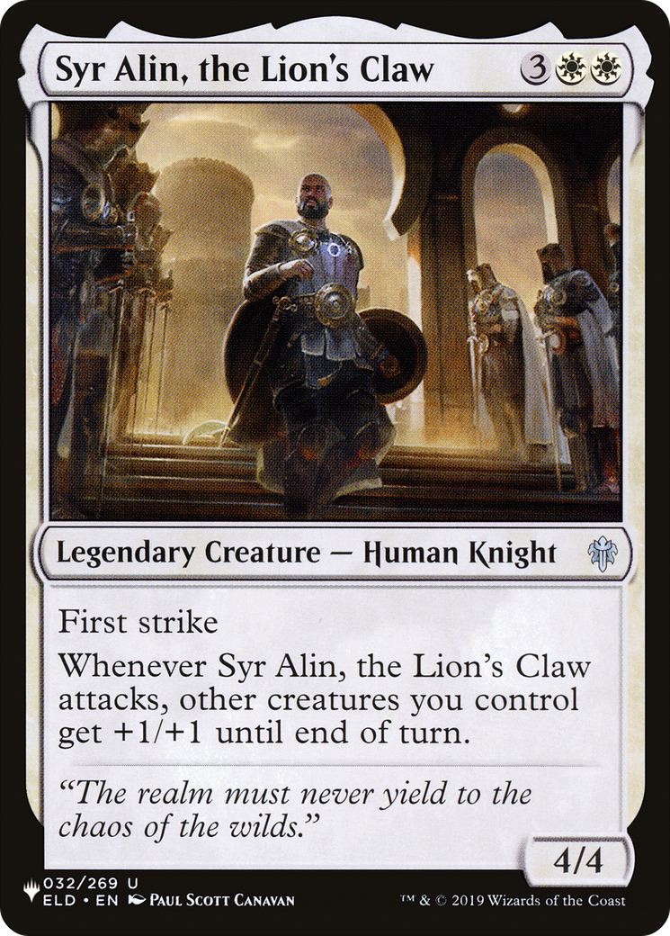 Syr Alin, the Lion's Claw [The List Reprints] | Card Citadel