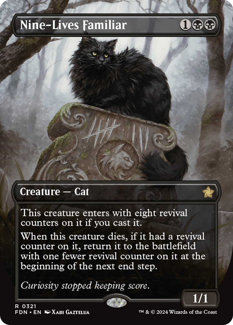 Nine-Lives Familiar (Borderless) [Foundations] | Card Citadel