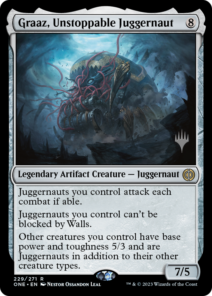 Graaz, Unstoppable Juggernaut (Promo Pack) [Phyrexia: All Will Be One Promos] | Card Citadel