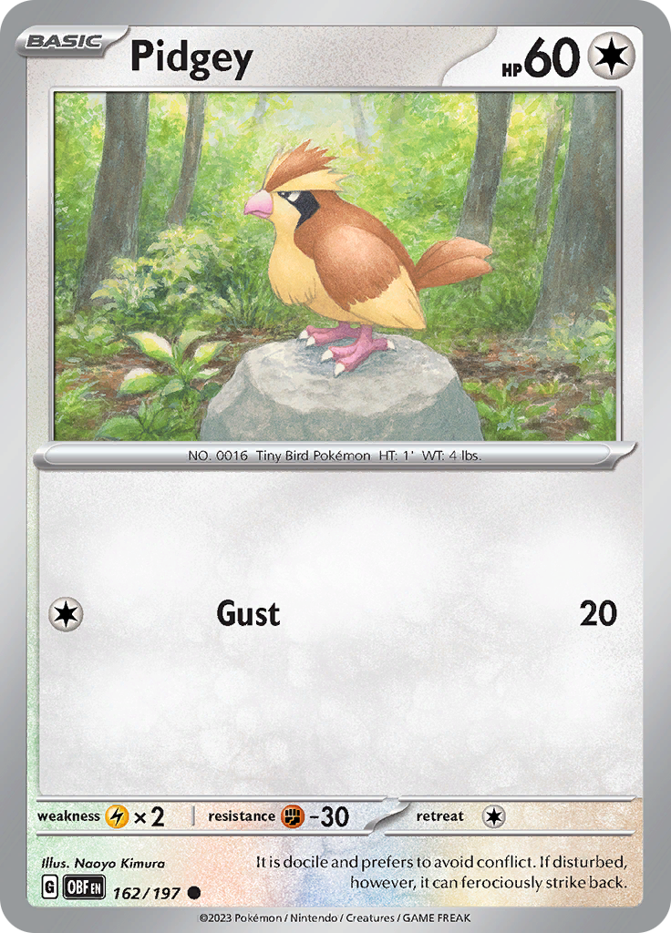 Pidgey (162/197) [Scarlet & Violet: Obsidian Flames] | Card Citadel