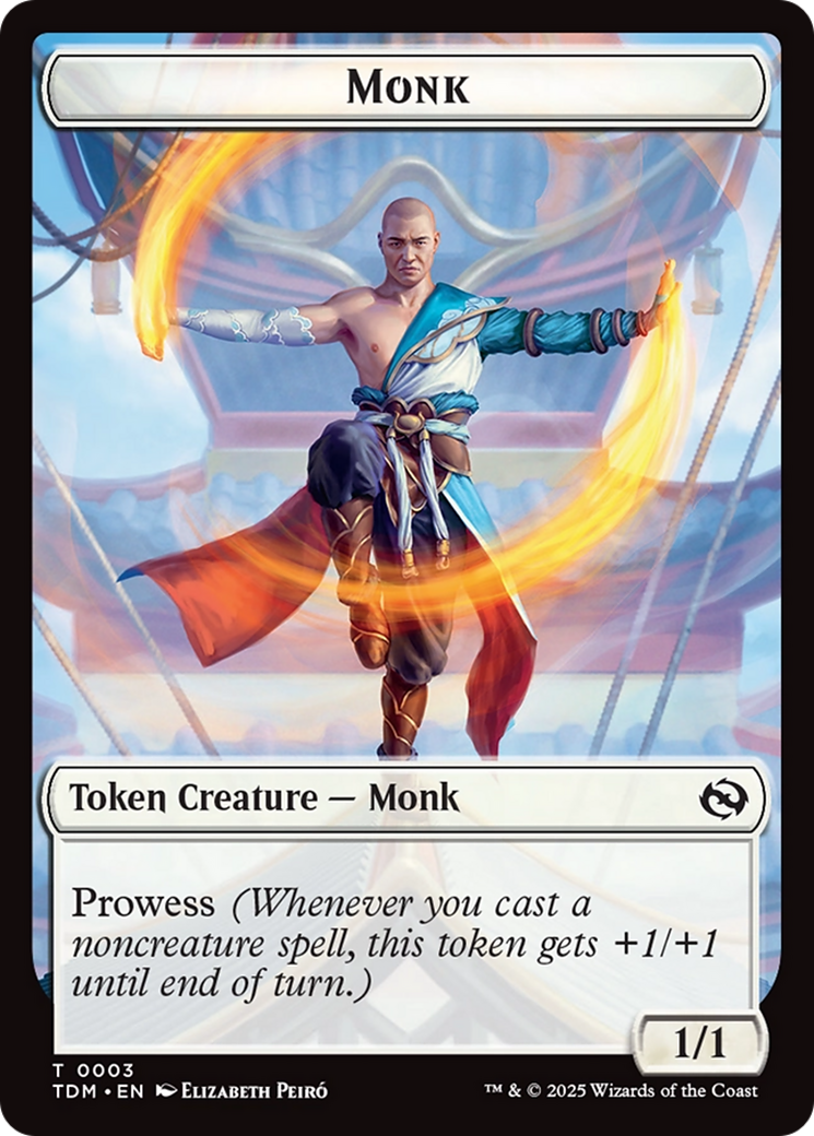 Bird // Monk Double-Sided Token [Tarkir: Dragonstorm Tokens] | Card Citadel