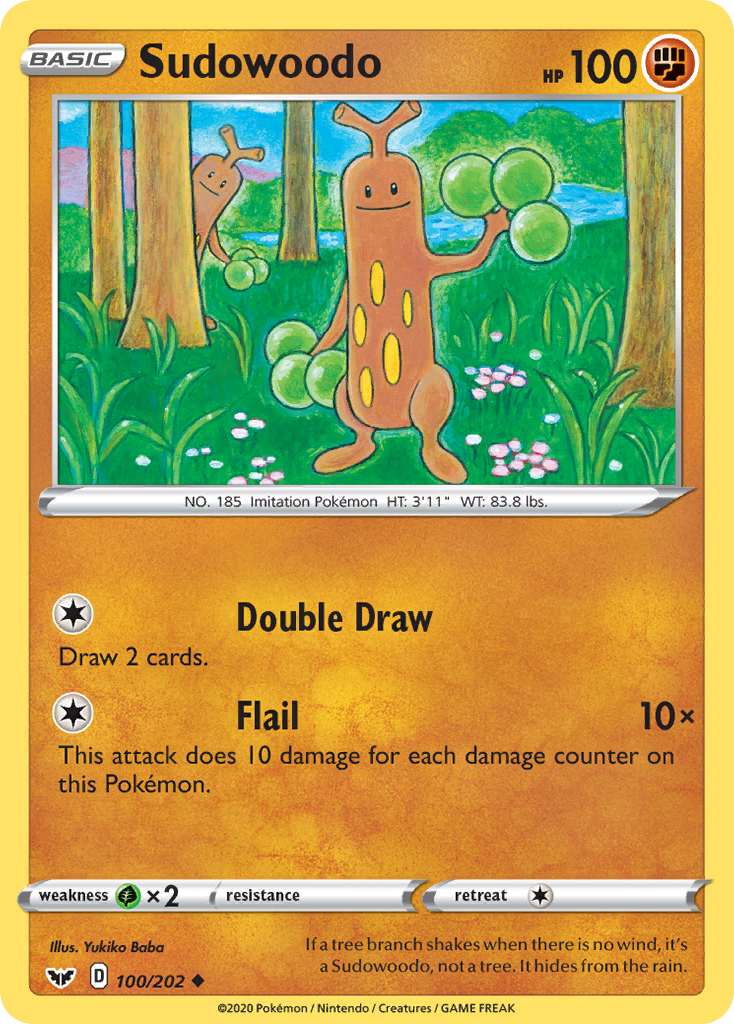 Sudowoodo (100/202) [Sword & Shield: Base Set] | Card Citadel