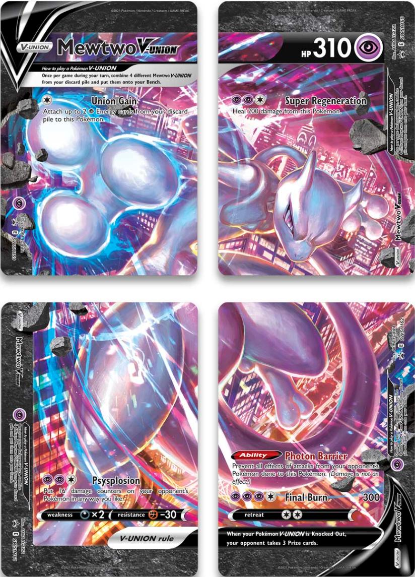 Mewtwo V-Union (Set of 4) [Sword & Shield: Black Star Promos] | Card Citadel