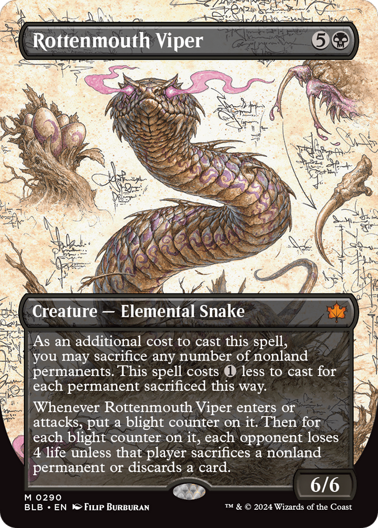 Rottenmouth Viper (Borderless) [Bloomburrow] | Card Citadel