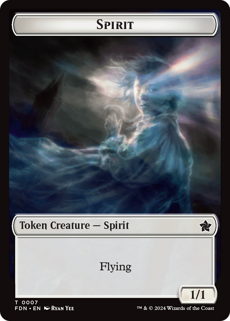 Spirit // Cat (0001) Doubled-Sided Token [Foundations Tokens] | Card Citadel