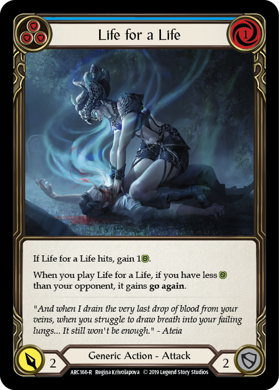 Life for a Life (Blue) [ARC166-R] (Arcane Rising)  1st Edition Normal | Card Citadel
