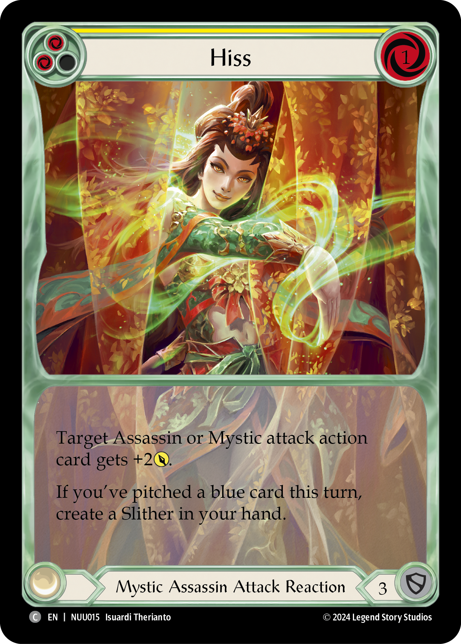 Hiss (Yellow) [NUU015] (Part the Mistveil Nuu Blitz Deck) | Card Citadel