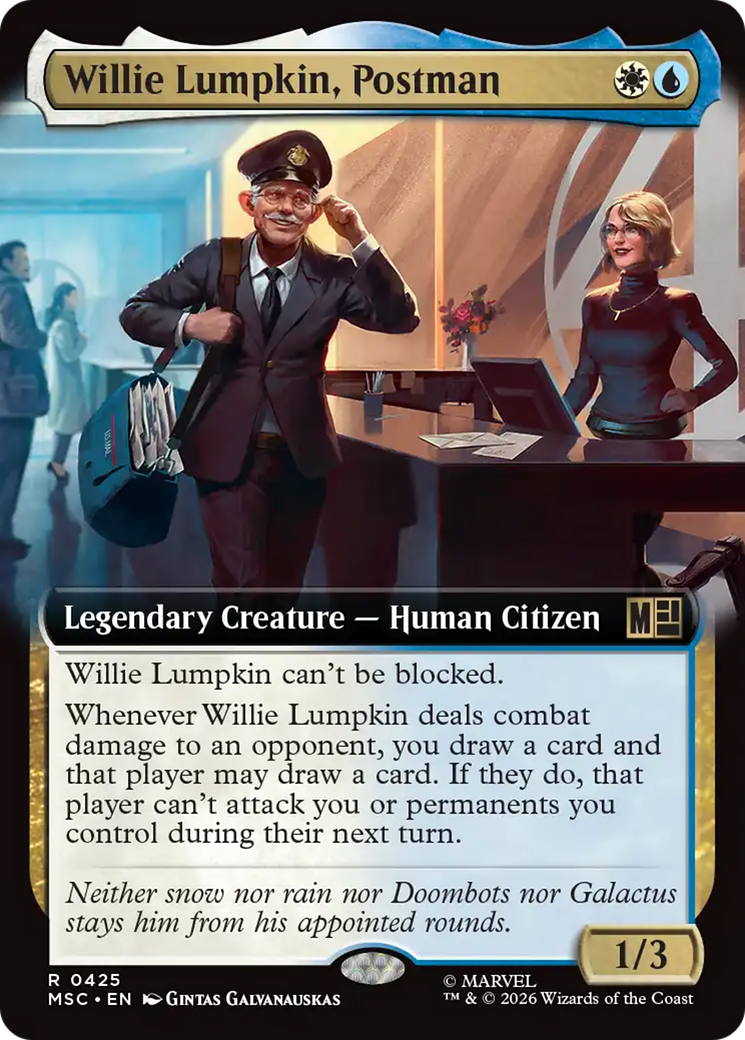 Willie Lumpkin, Postman (Extended Art) [Marvel Super Heroes Commander] | Card Citadel