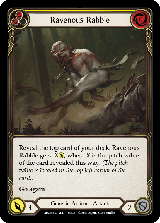 Ravenous Rabble (Yellow) [ARC192-C] (Arcane Rising)  1st Edition Normal | Card Citadel