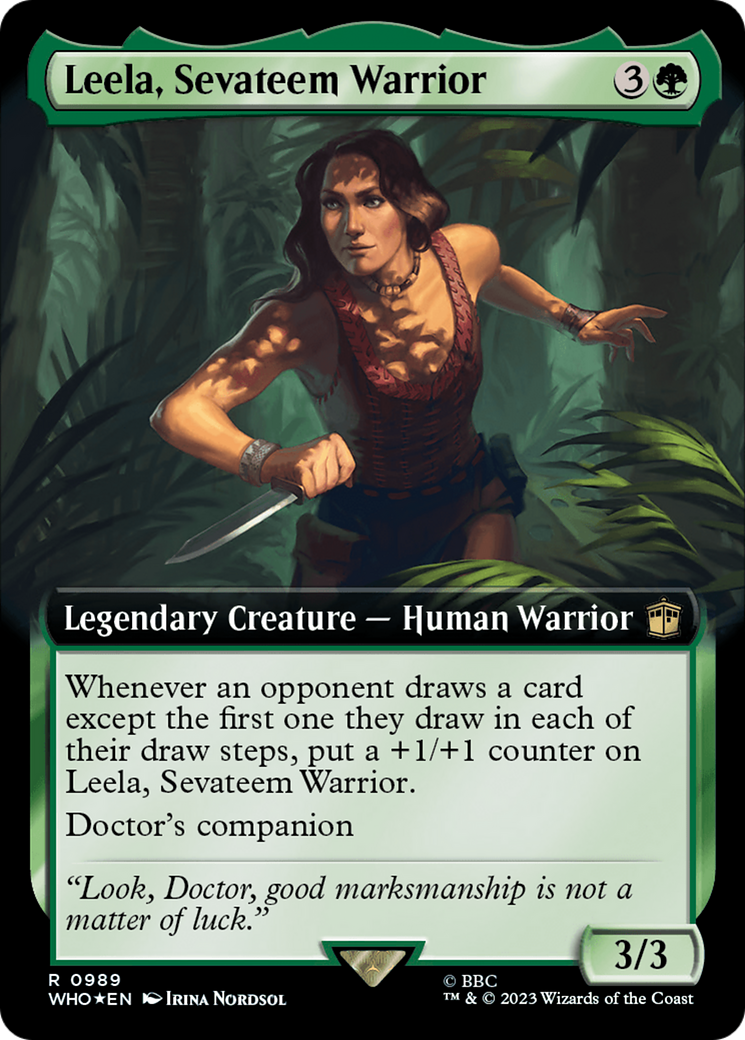 Leela, Sevateem Warrior (Extended Art) (Surge Foil) [Doctor Who] | Card Citadel