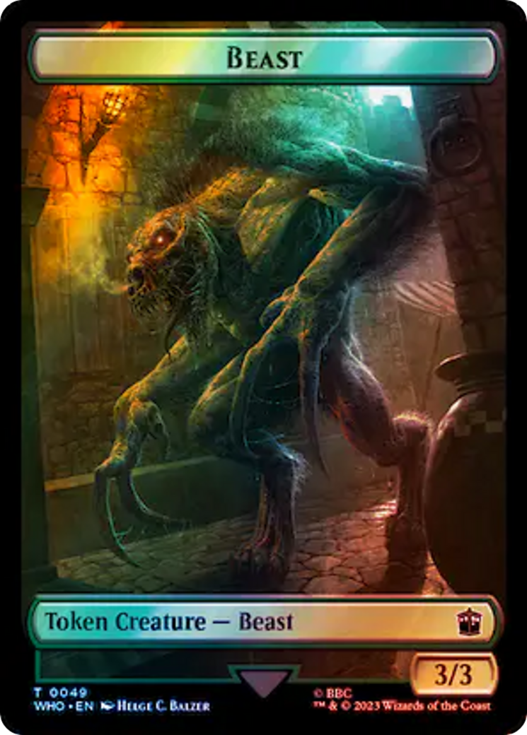 Alien Rhino // Beast Double-Sided Token (Surge Foil) [Doctor Who Tokens] | Card Citadel