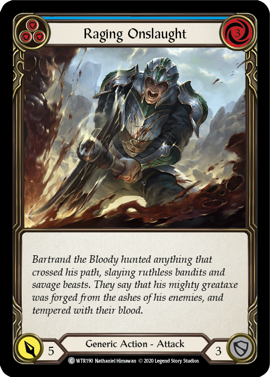 Raging Onslaught (Blue) [U-WTR190] (Welcome to Rathe Unlimited)  Unlimited Normal | Card Citadel