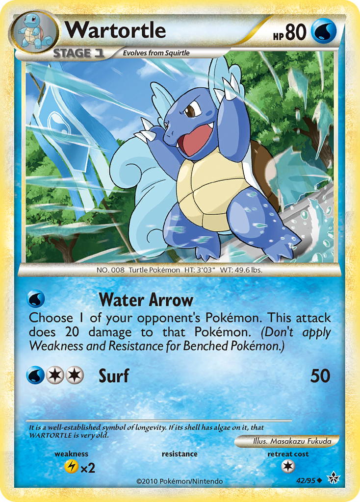 Wartortle (42/95) [HeartGold & SoulSilver: Unleashed] | Card Citadel