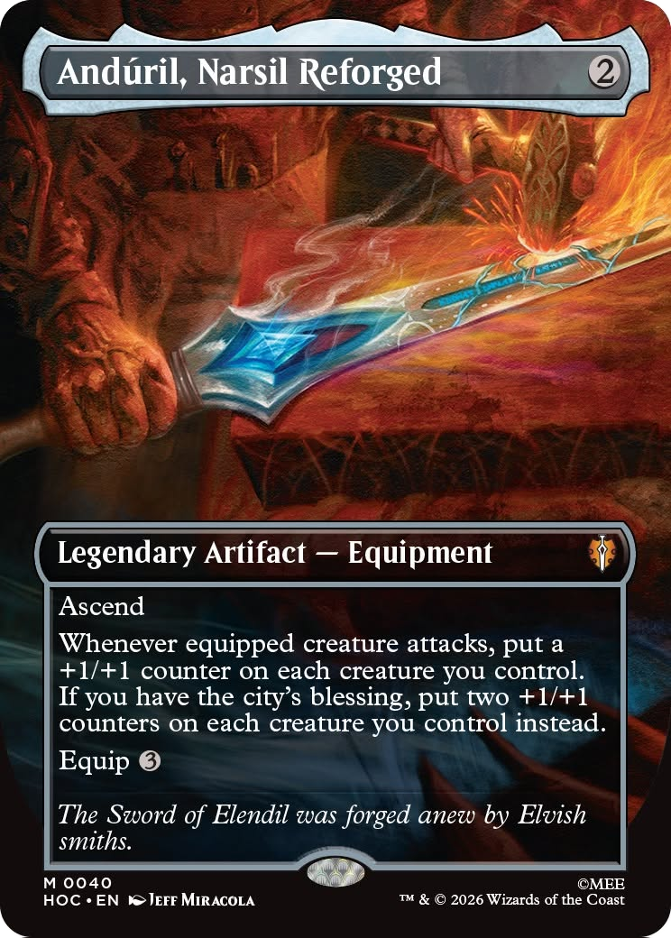 Anduril, Narsil Reforged (Borderless) [The Hobbit: Eternal-Legal] | Card Citadel