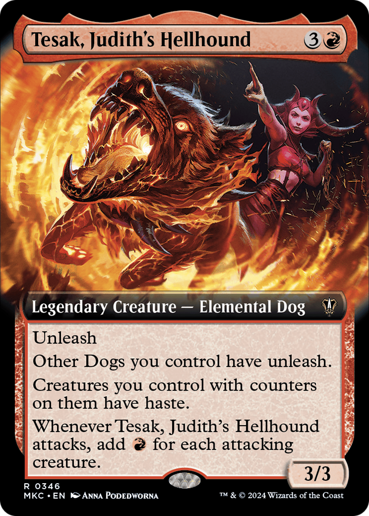 Tesak, Judith's Hellhound (Extended Art) [Murders at Karlov Manor Commander] | Card Citadel