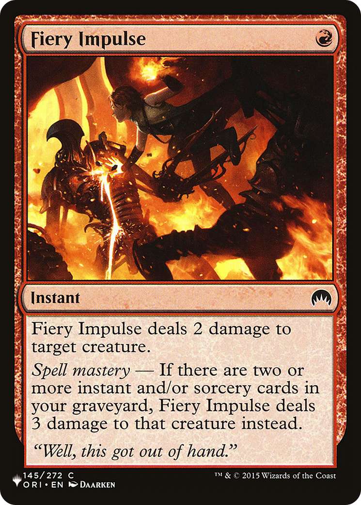 Fiery Impulse [The List] | Card Citadel