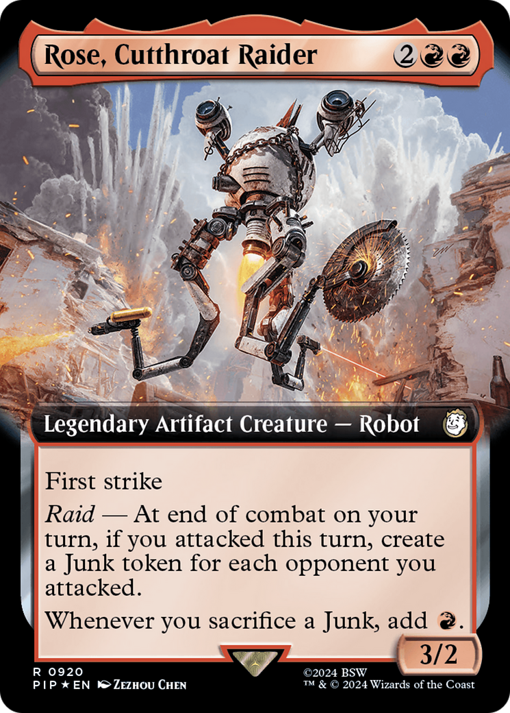 Rose, Cutthroat Raider (Extended Art) (Surge Foil) [Fallout] | Card Citadel