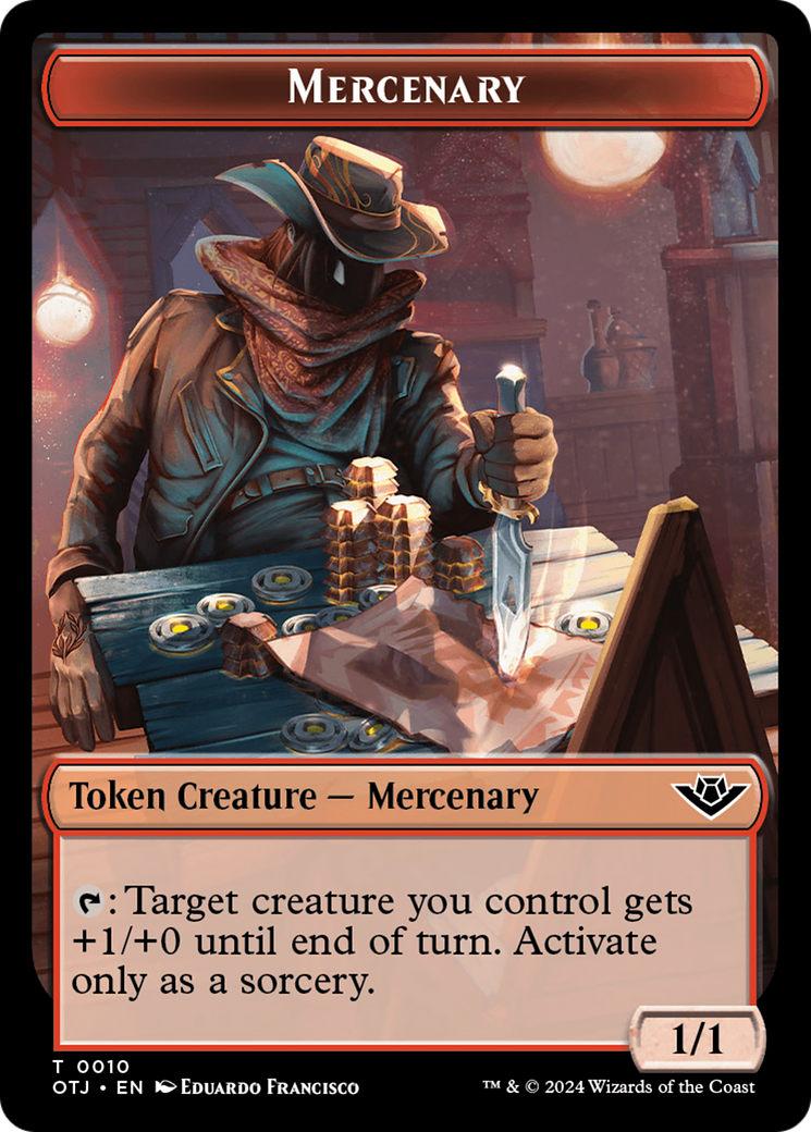 Mercenary // Spirit Double-Sided Token [Outlaws of Thunder Junction Tokens] | Card Citadel