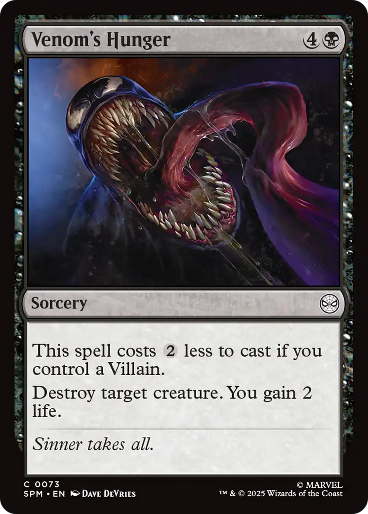 Venom's Hunger [Marvel's Spider-Man] | Card Citadel