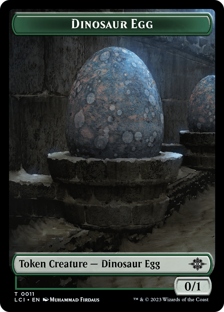 Dinosaur Egg // Dinosaur (0010) Double-Sided Token [The Lost Caverns of Ixalan Tokens] | Card Citadel