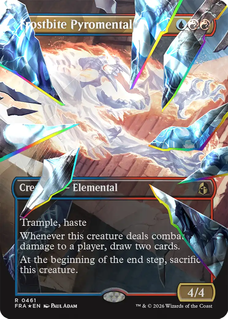 Frostbite Pyromental (Borderless) (Facet Foil) [Reality Fracture] | Card Citadel