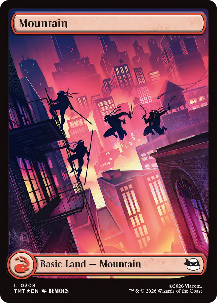 Mountain (0308) (Surge Foil) [Teenage Mutant Ninja Turtles] | Card Citadel