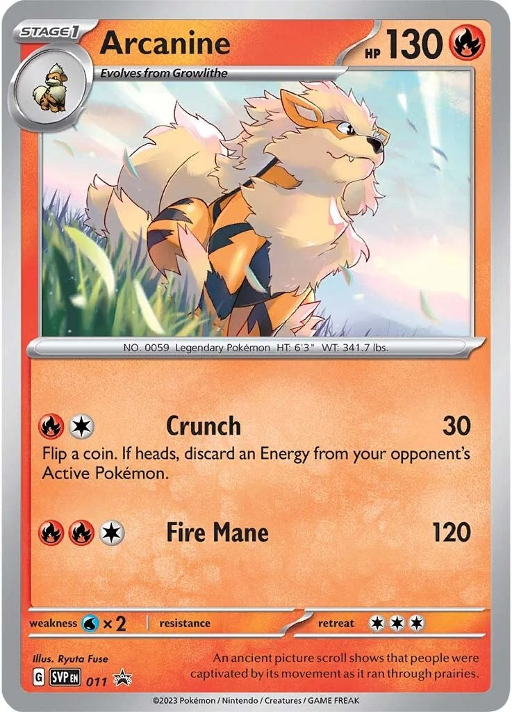 Arcanine (011) [Scarlet & Violet: Black Star Promos] | Card Citadel