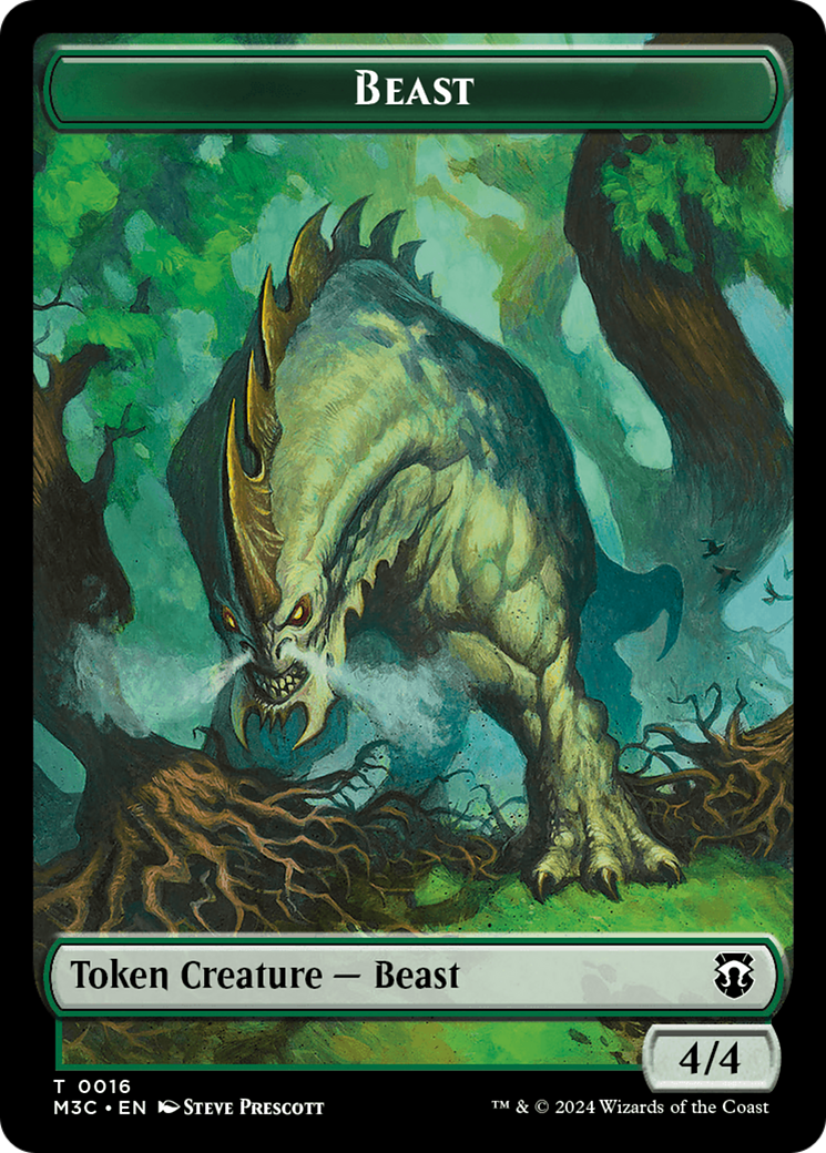 Elephant (Ripple Foil) // Beast (0016) Double-Sided Token [Modern Horizons 3 Commander Tokens] | Card Citadel