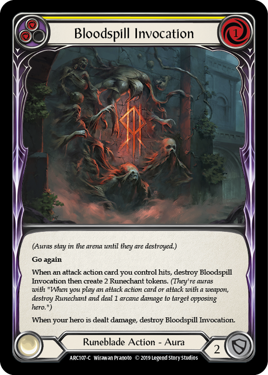 Bloodspill Invocation (Yellow) [ARC107-C] (Arcane Rising)  1st Edition Normal | Card Citadel