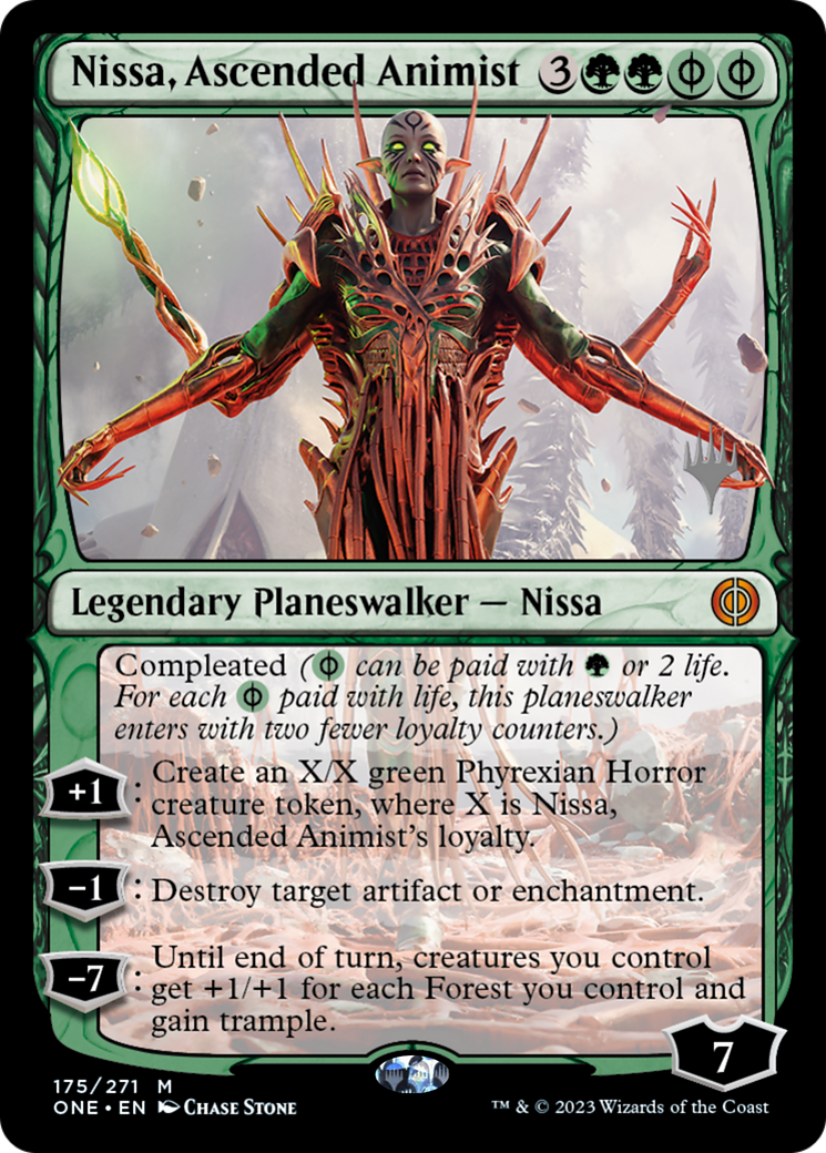 Nissa, Ascended Animist (Promo Pack) [Phyrexia: All Will Be One Promos] | Card Citadel