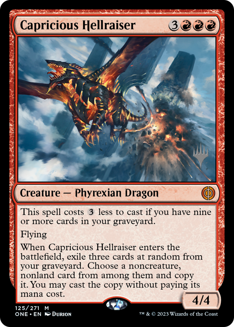 Capricious Hellraiser (Promo Pack) [Phyrexia: All Will Be One Promos] | Card Citadel